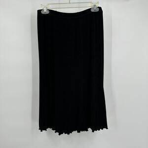 Vintage Mirasol Womens Skirt Size M Black Slinky‎ Minimalist Capsule Ruffle Hem